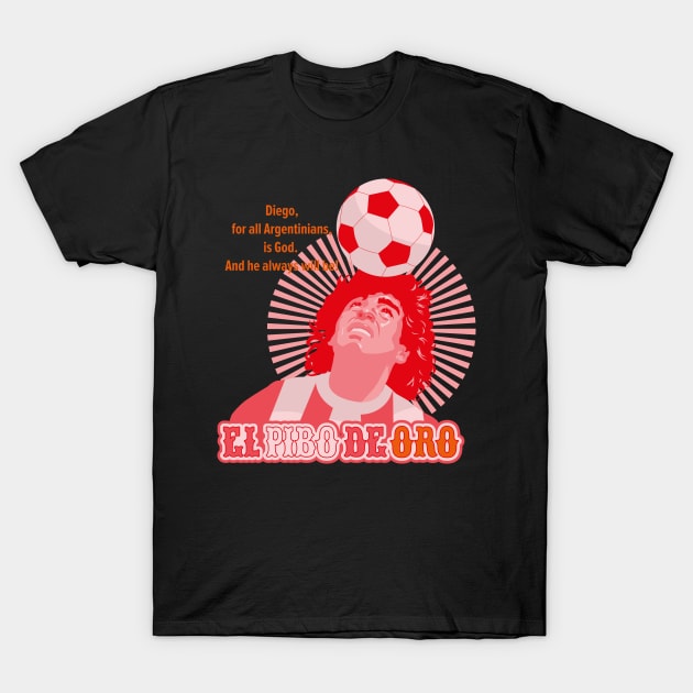 El Pibe de Oro - Diego Maradona Head Juggle Portrait for True Football Aficionados T-Shirt by Boogosh